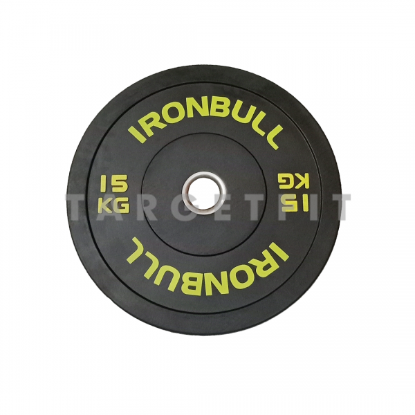 Black Rubber Bumper Plate Ironbull 15kg