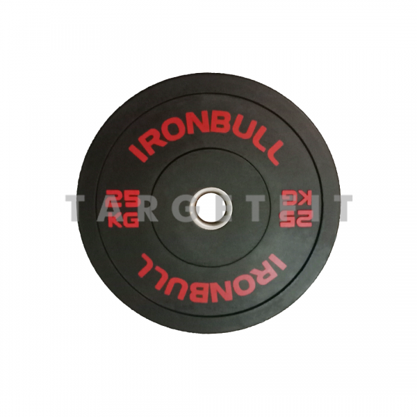 Black Rubber Bumper Plate Ironbull 25kg